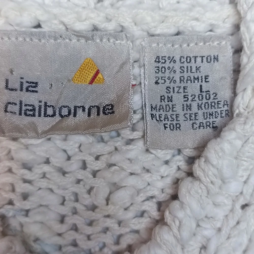 Vintage Liz Claiborne Pastel Geometric Knit Sweater Vest - Size Large - Picture 3 of 13